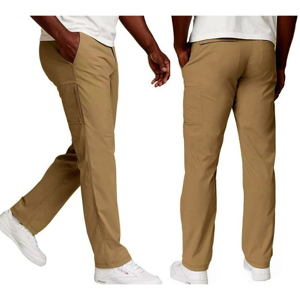 Eddie Bauer Travex Straight Leg Hiking Pants Khaki Beige Men's Size 34X30